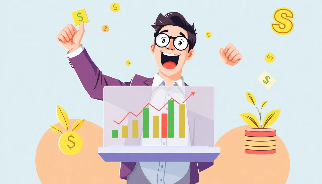 Success celebration with growing business