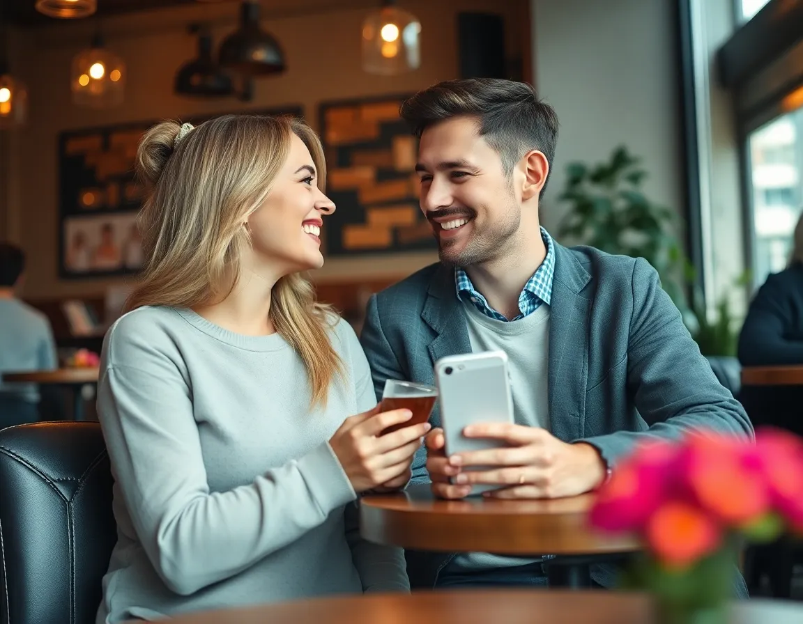 Happy couple on a casual date