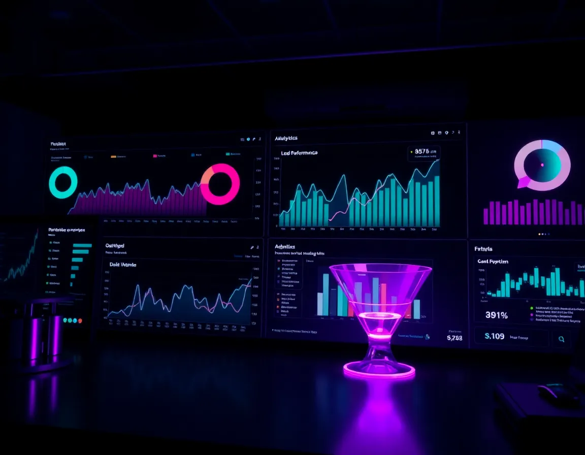 Digital marketing performance dashboard and growth visual