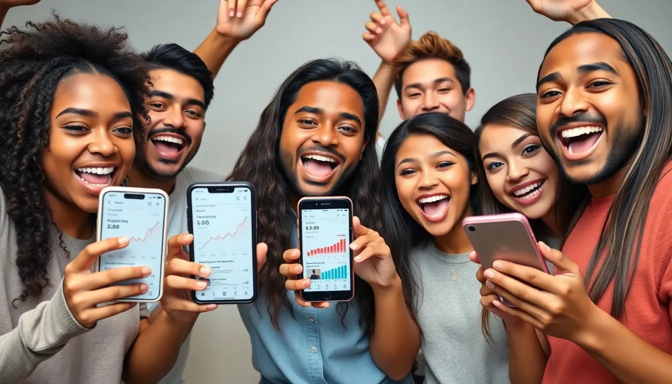 YouTubers celebrating growth success