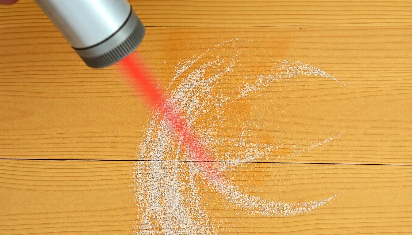 Laser wood cleaning demonstration