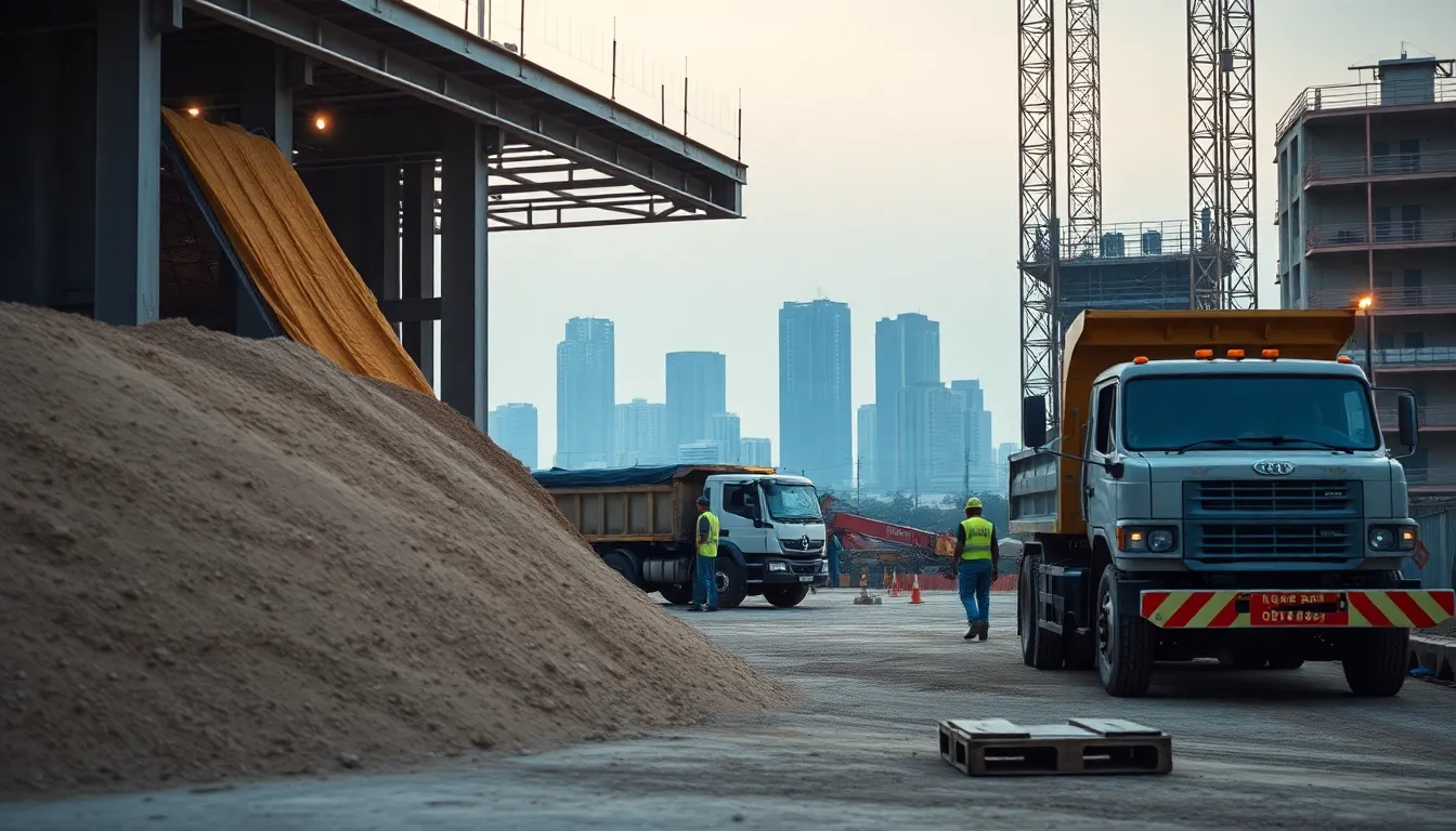 Construction materials and trucks