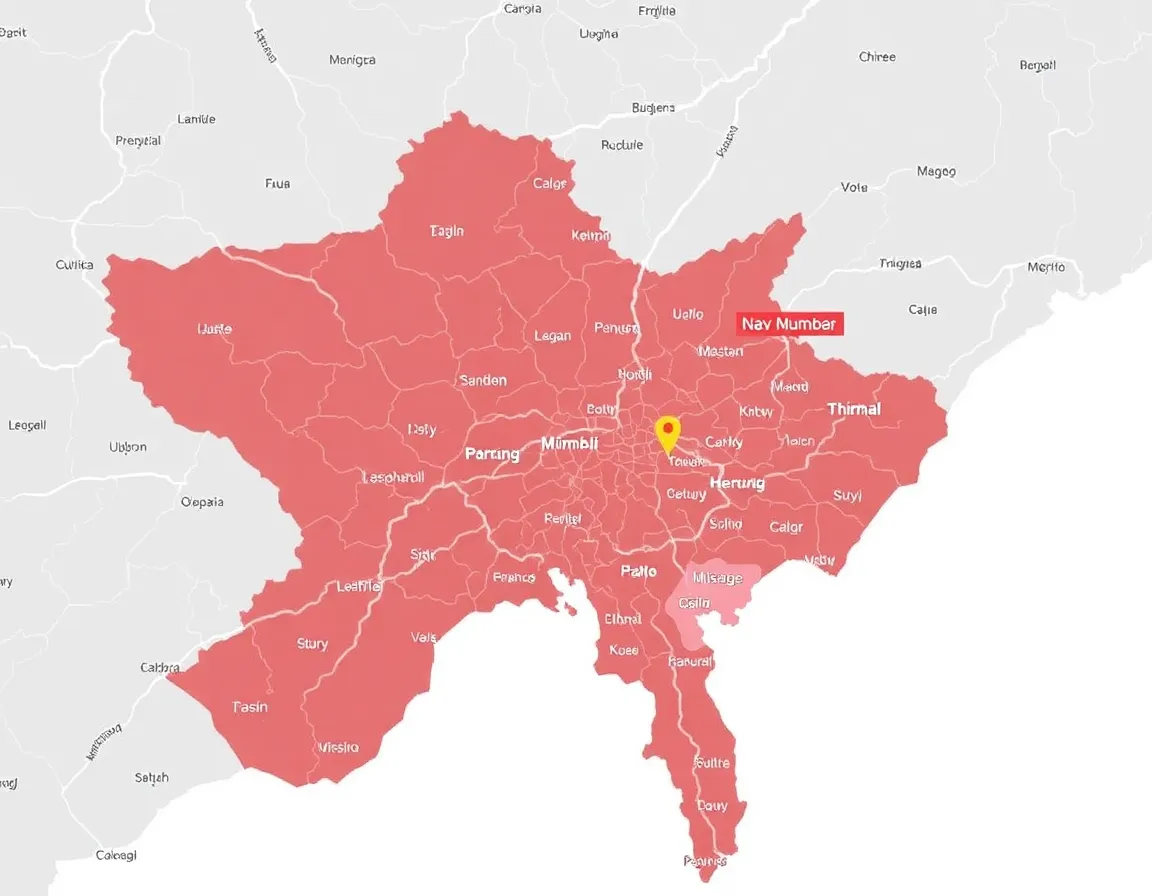 Service coverage map of Mumbai and surrounding areas