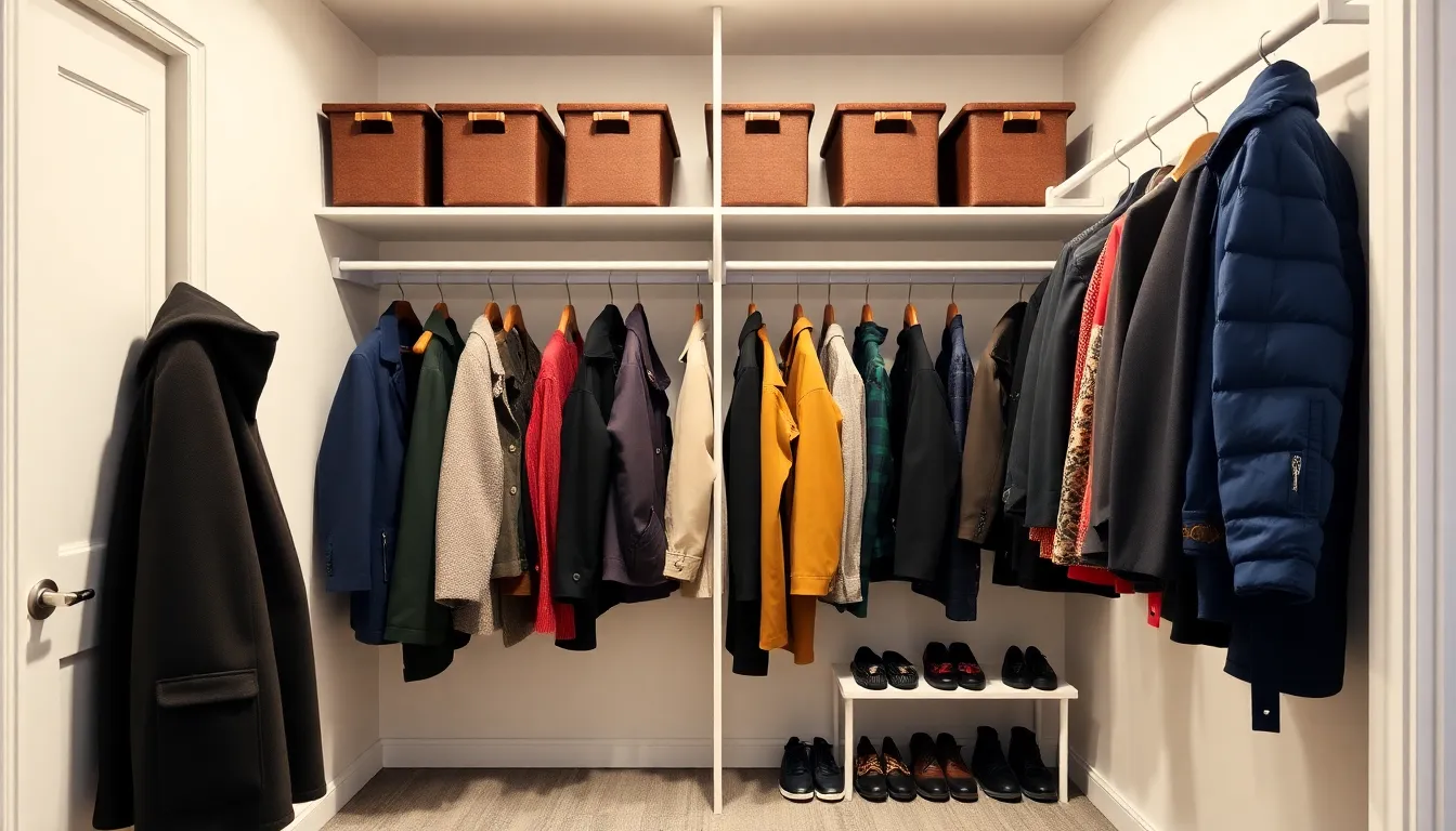Custom hall closet organization system
