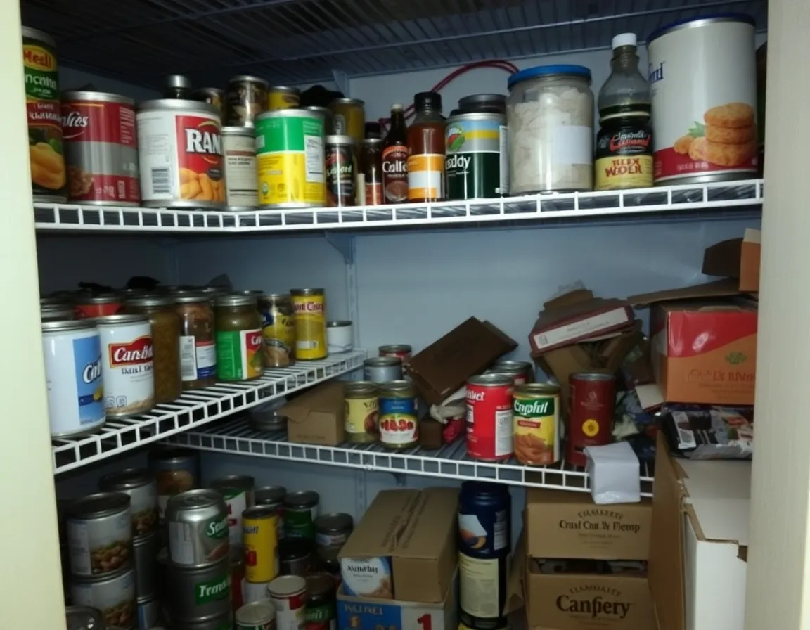 Messy pantry before organization
