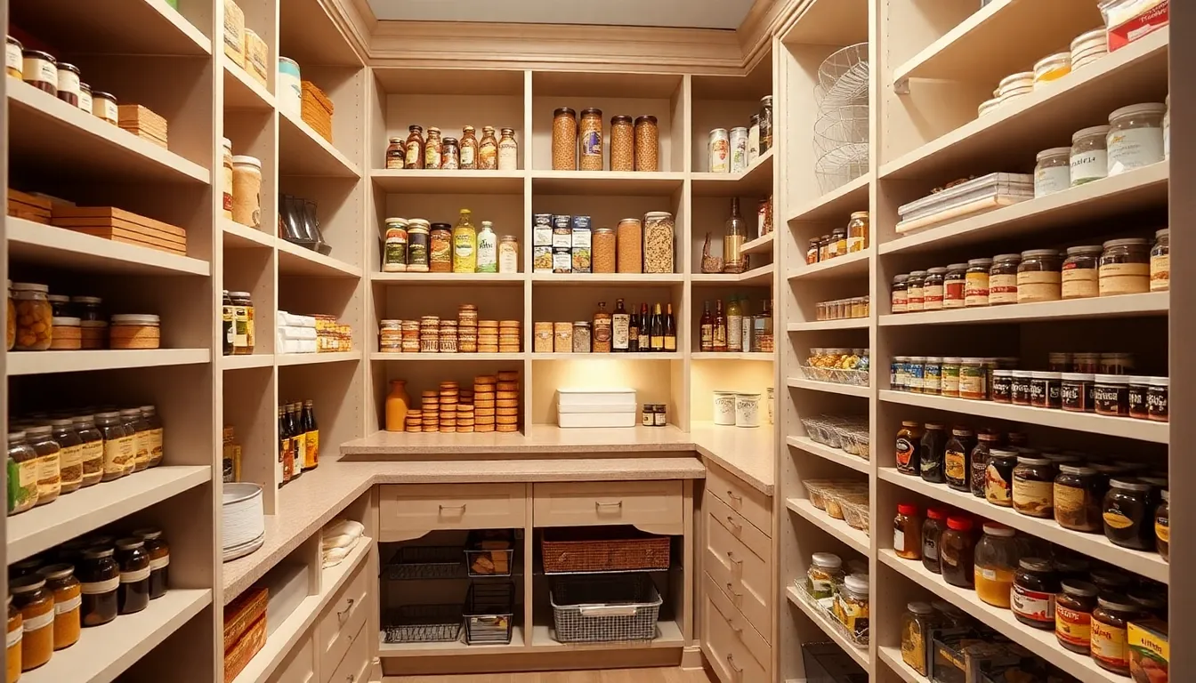 Custom kitchen pantry organization