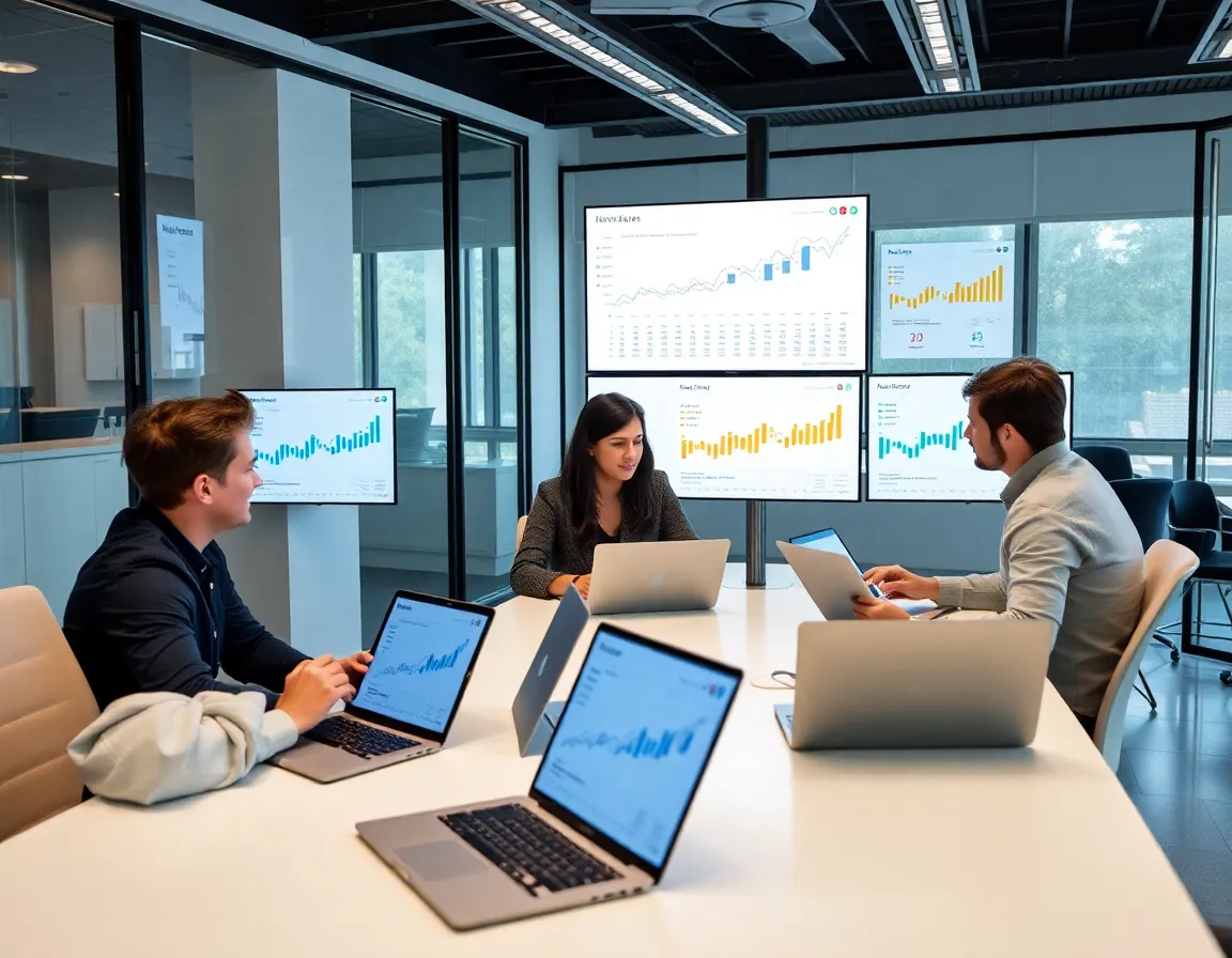 Digital marketing team at work