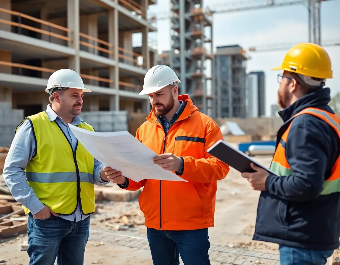 Experienced construction team at work