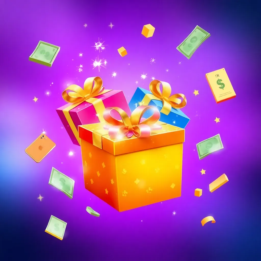 Mystery gift boxes with prizes