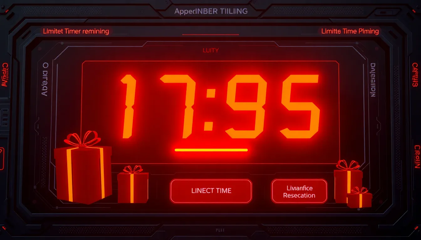 Limited time countdown for mystery gift giveaway