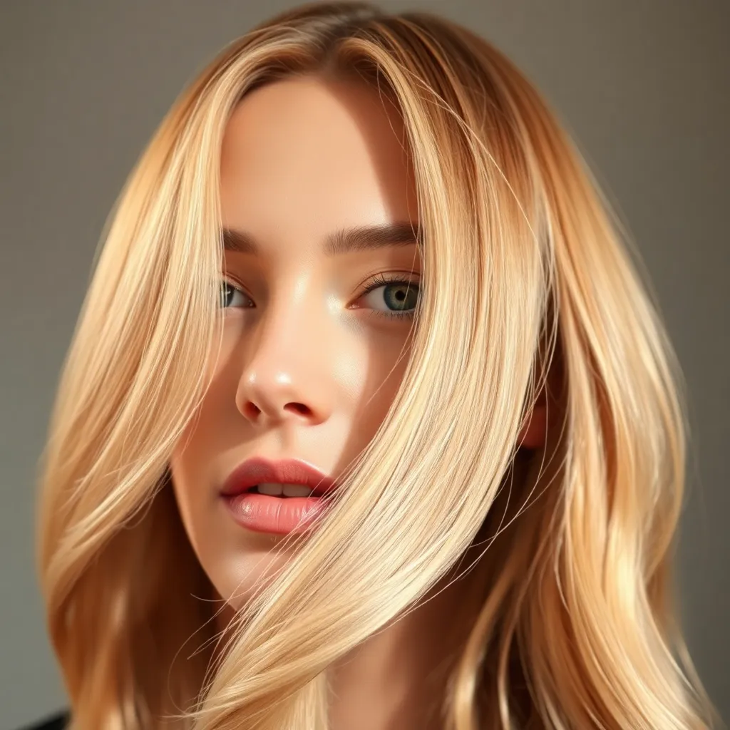 Healthy shiny hair close-up