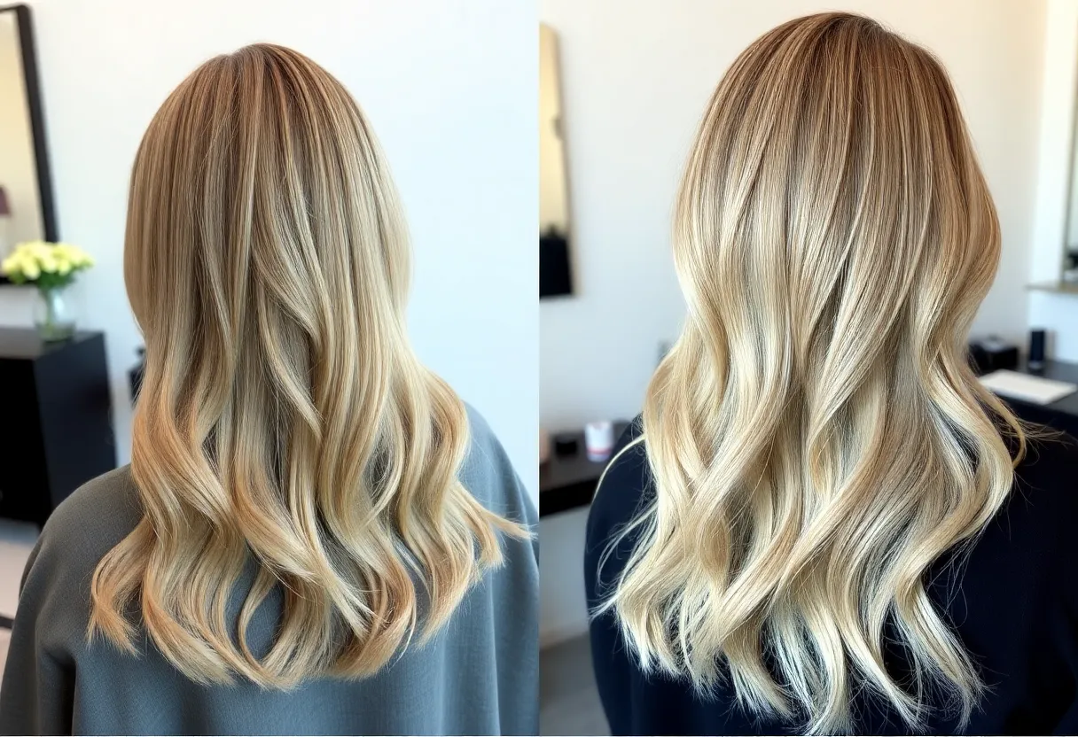 Dimensional balayage blonde transformation