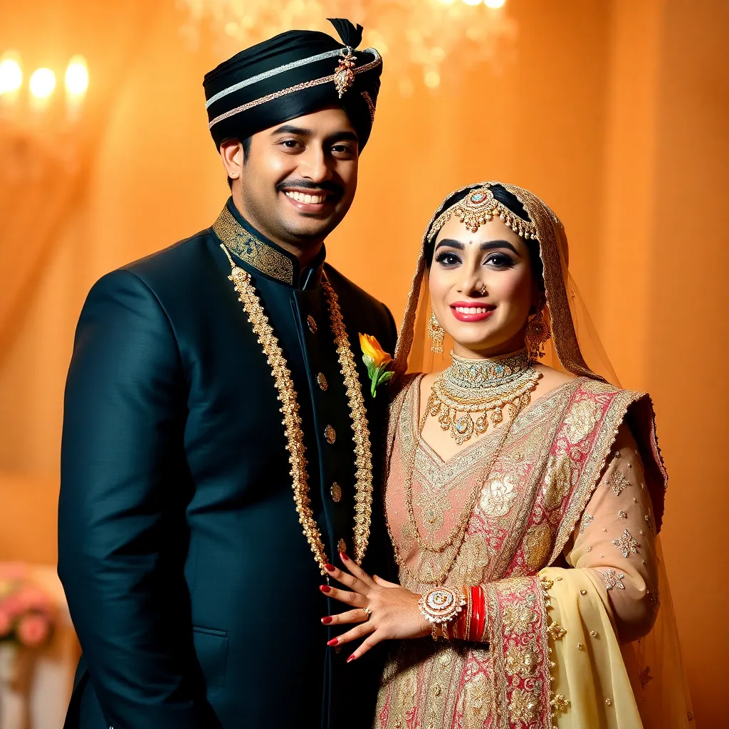 Happy wedding couple