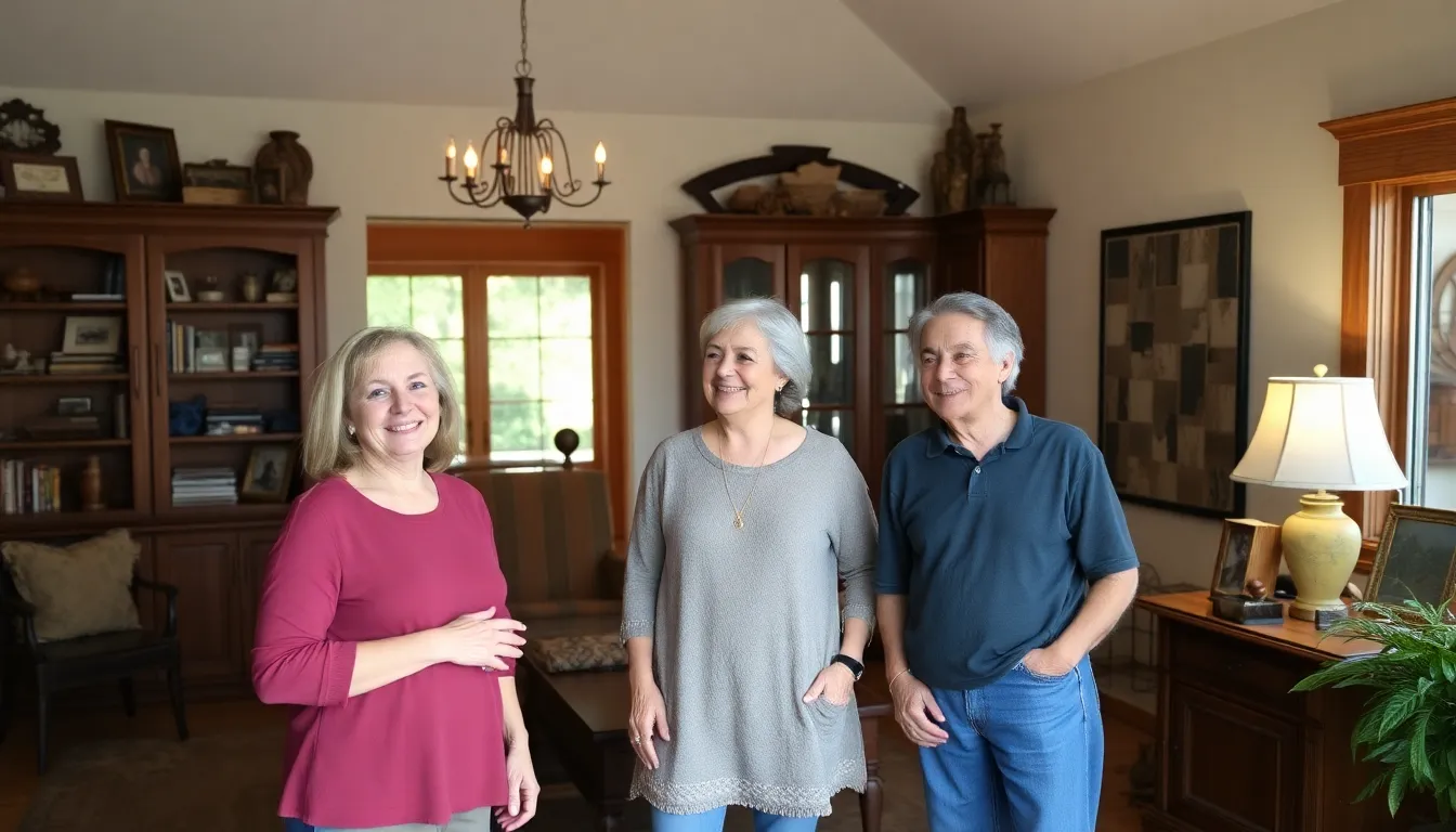 Satisfied customers with custom furniture