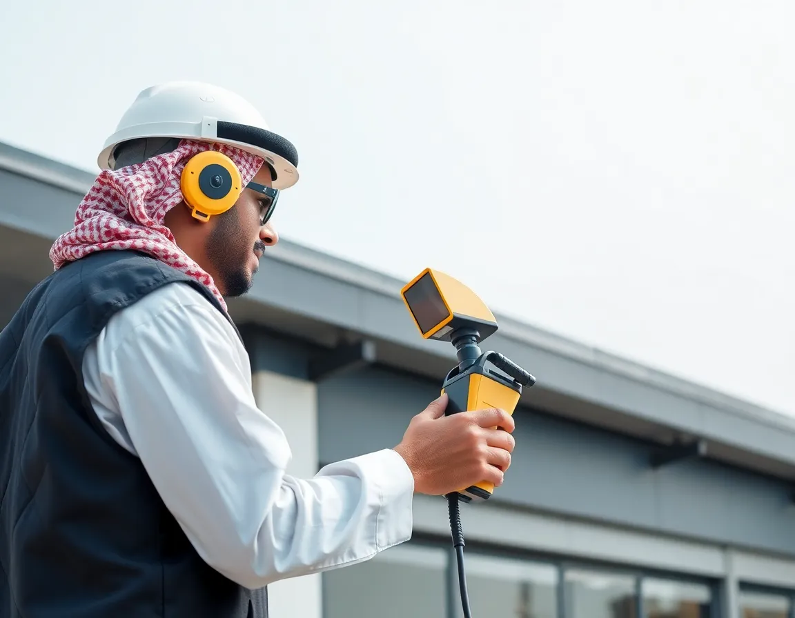 فني متخصص يفحص أعمال العزل
