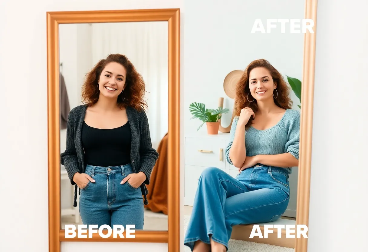 Confident woman embracing a healthier routine