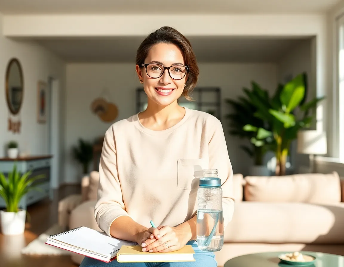 Confident woman planning her wellness routine