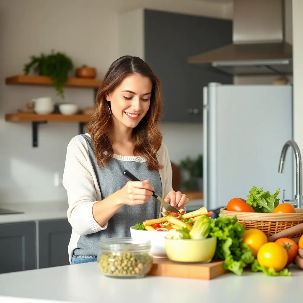 Woman preparing a healthy meal