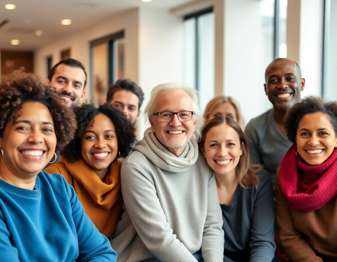 Happy patients in healthcare facility