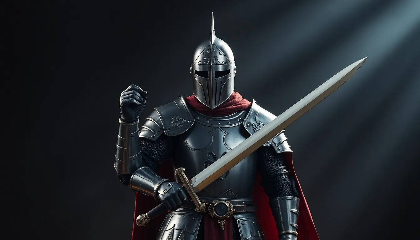 Medieval knight in full armor