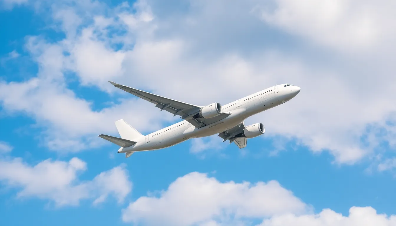 Commercial airplane in flight