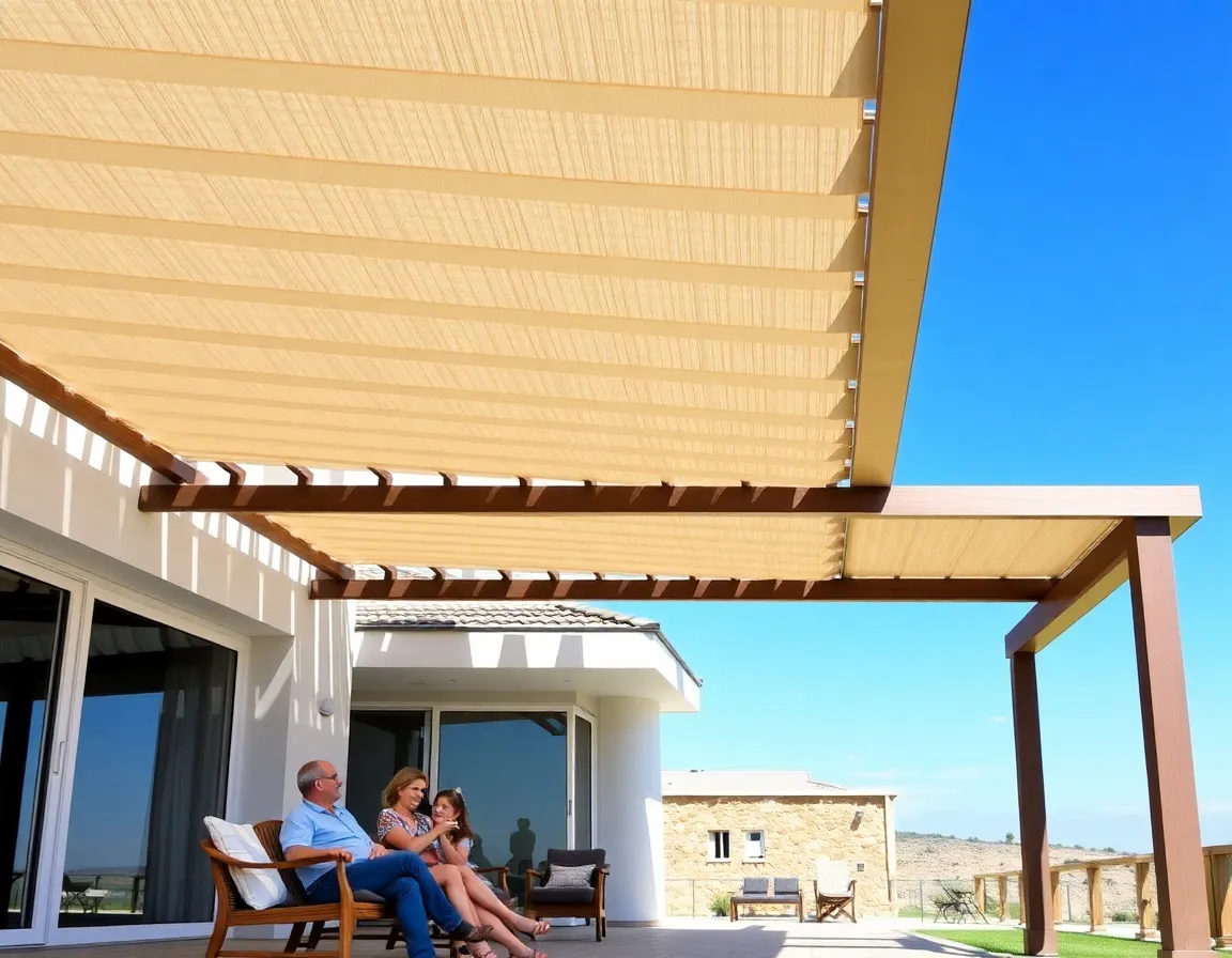 Pergola bioclimatica con lamelle orientabili