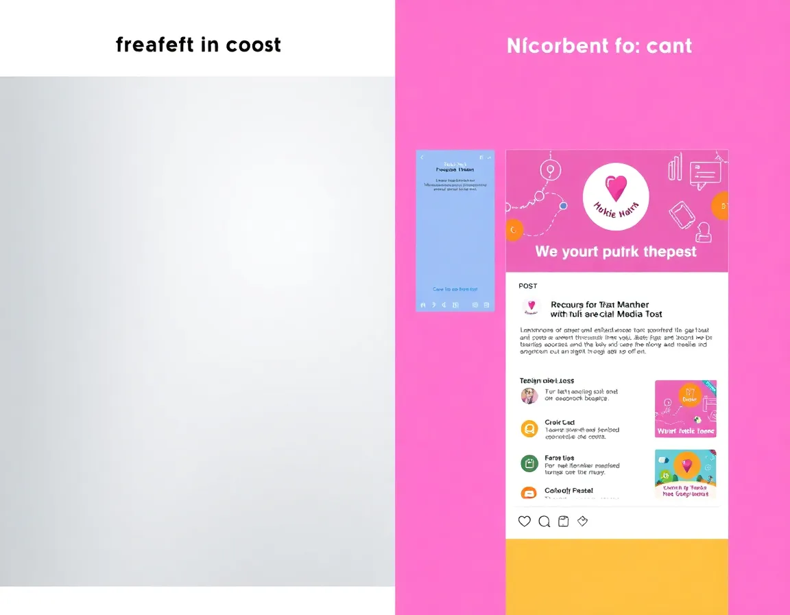 Comparison between generic stock posts and custom branded designs