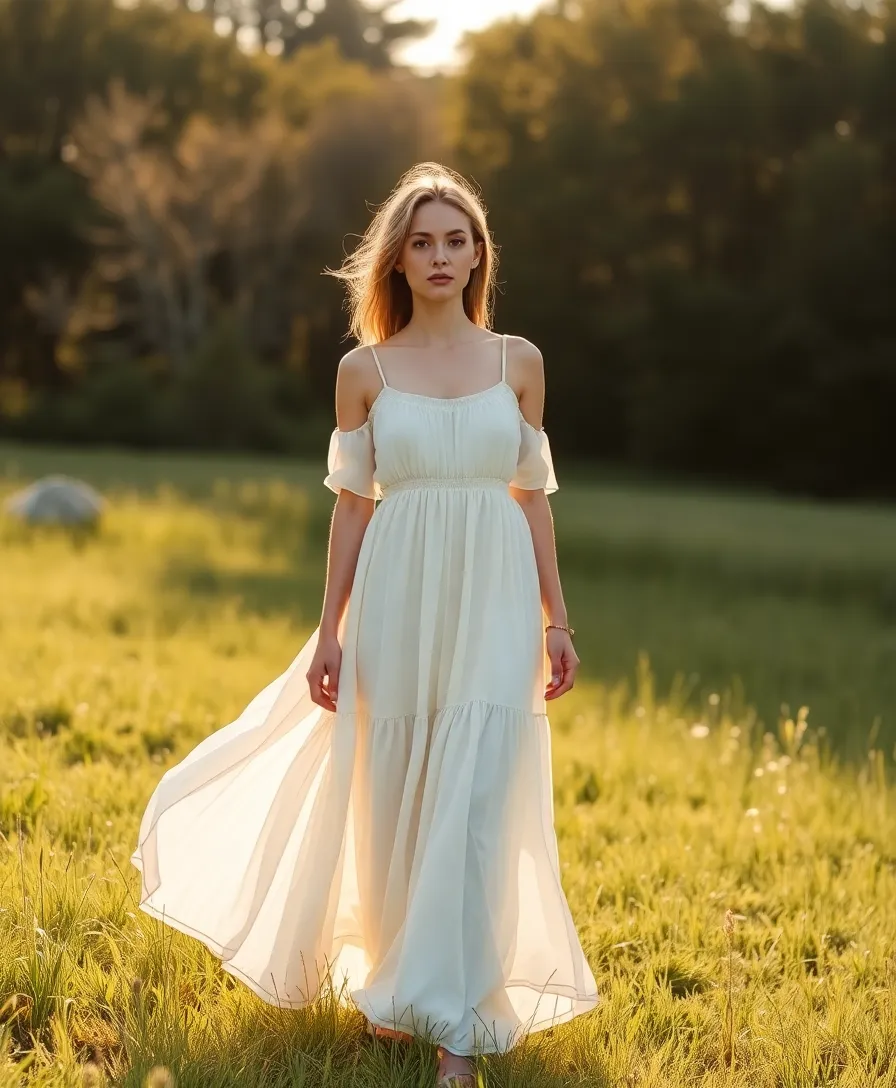 Woman wearing sustainable organic cotton dress