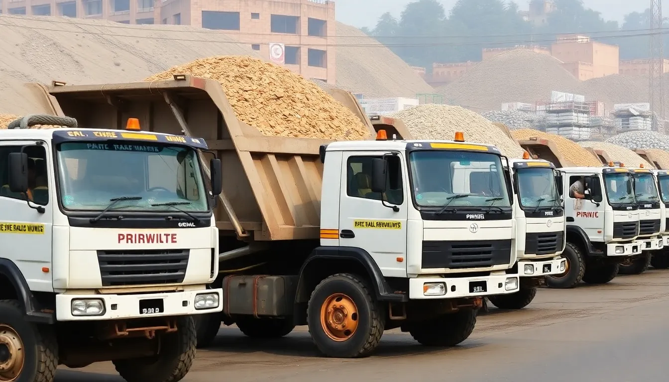Delivery fleet for construction materials