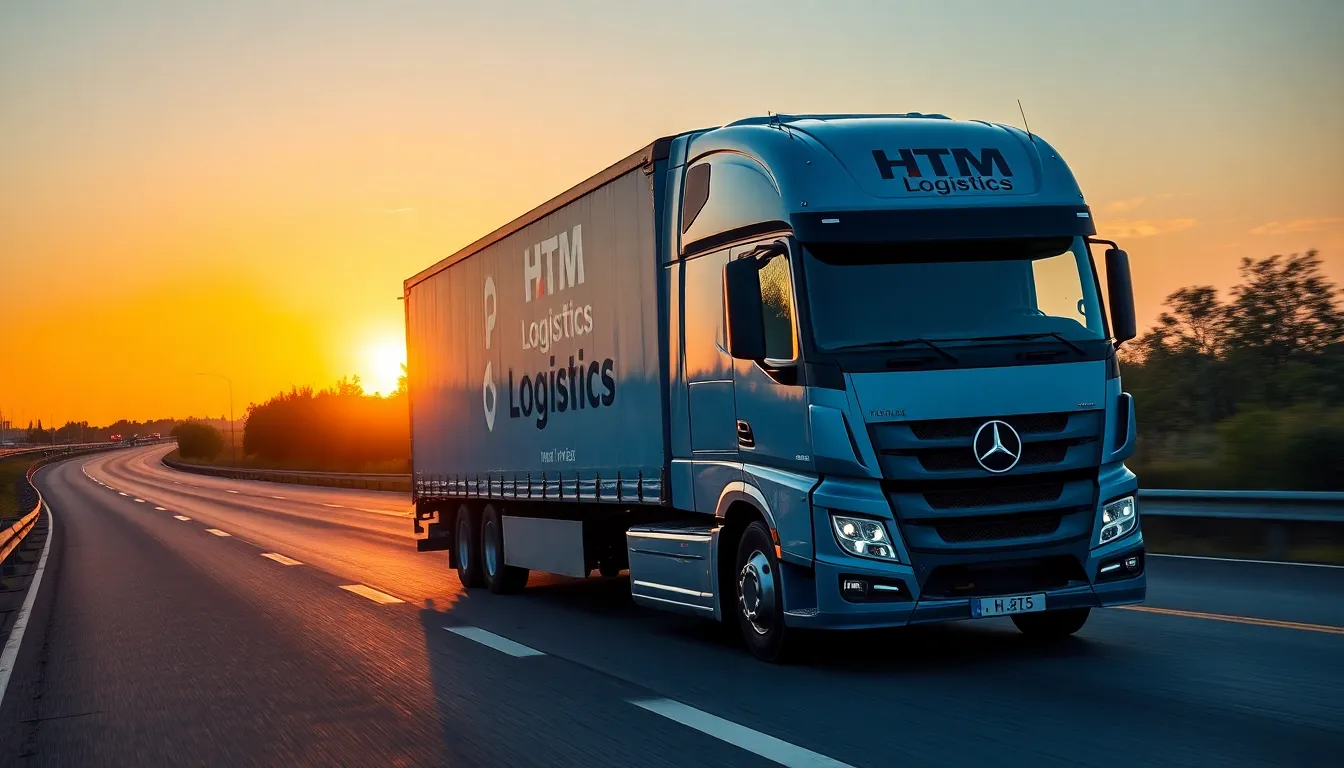 HTM Logistics truck on highway