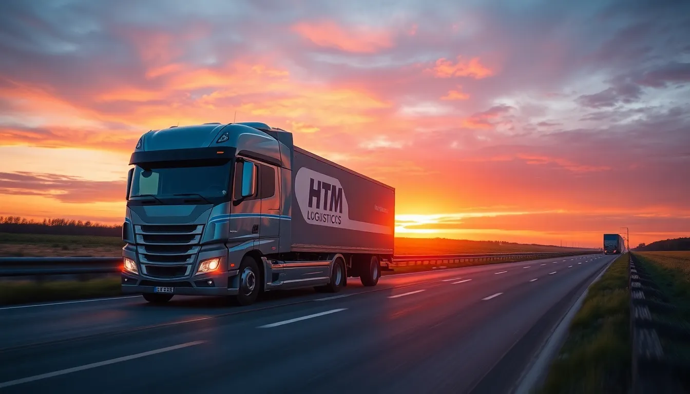 HTM Logistics truck on highway