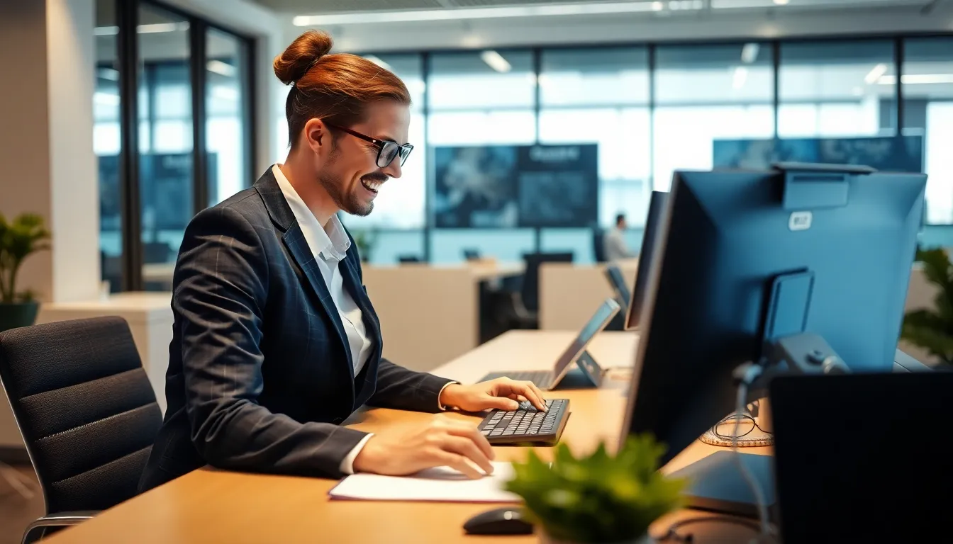 Travel agent assisting with flight booking