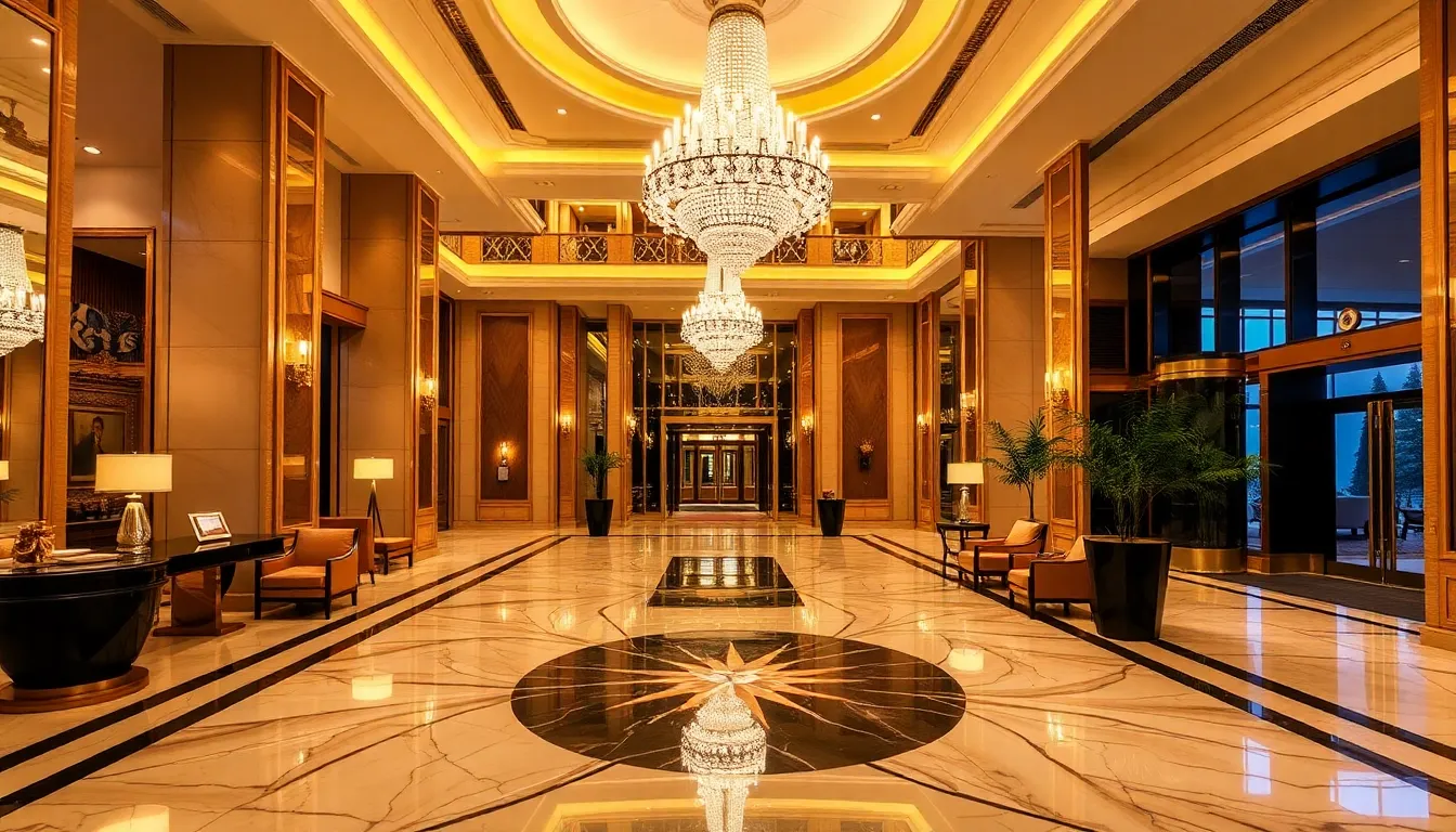 Luxury hotel lobby background