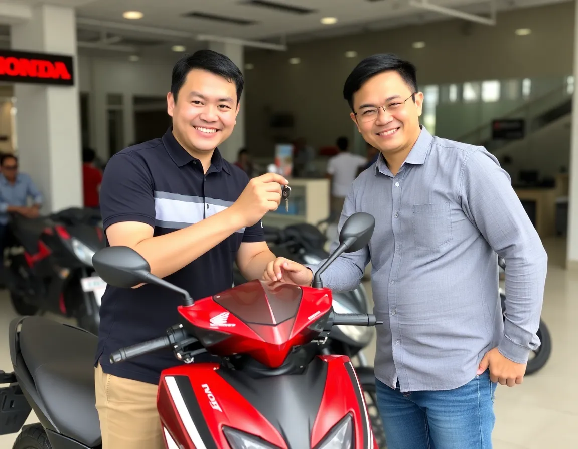 Khách hàng nhận xe Honda