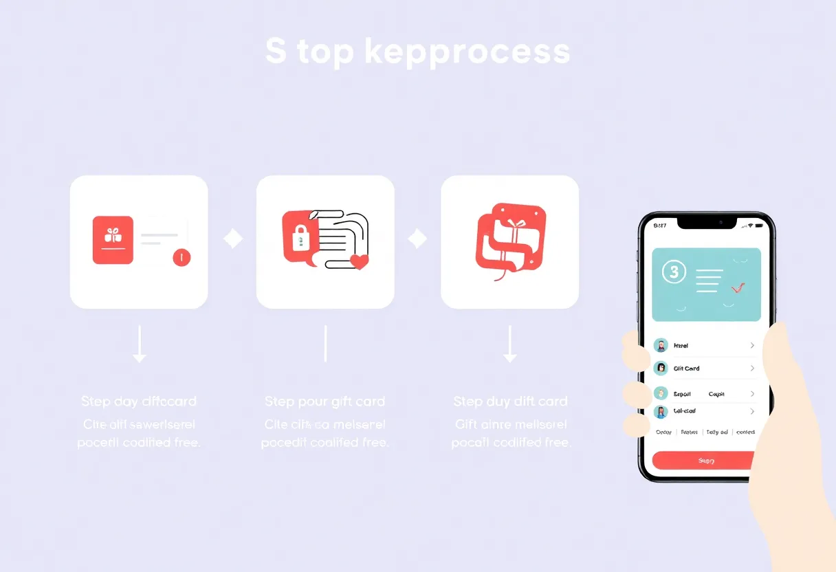 Gift card claiming process illustration
