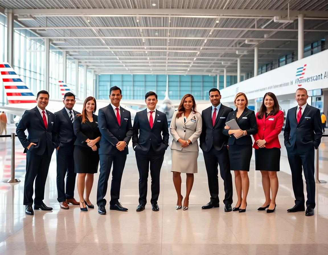 American Airlines team members at airport