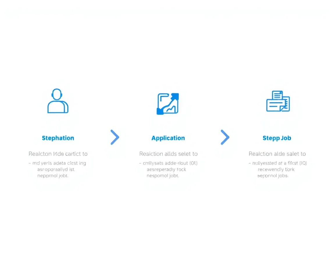 Simple 3-step application process illustration
