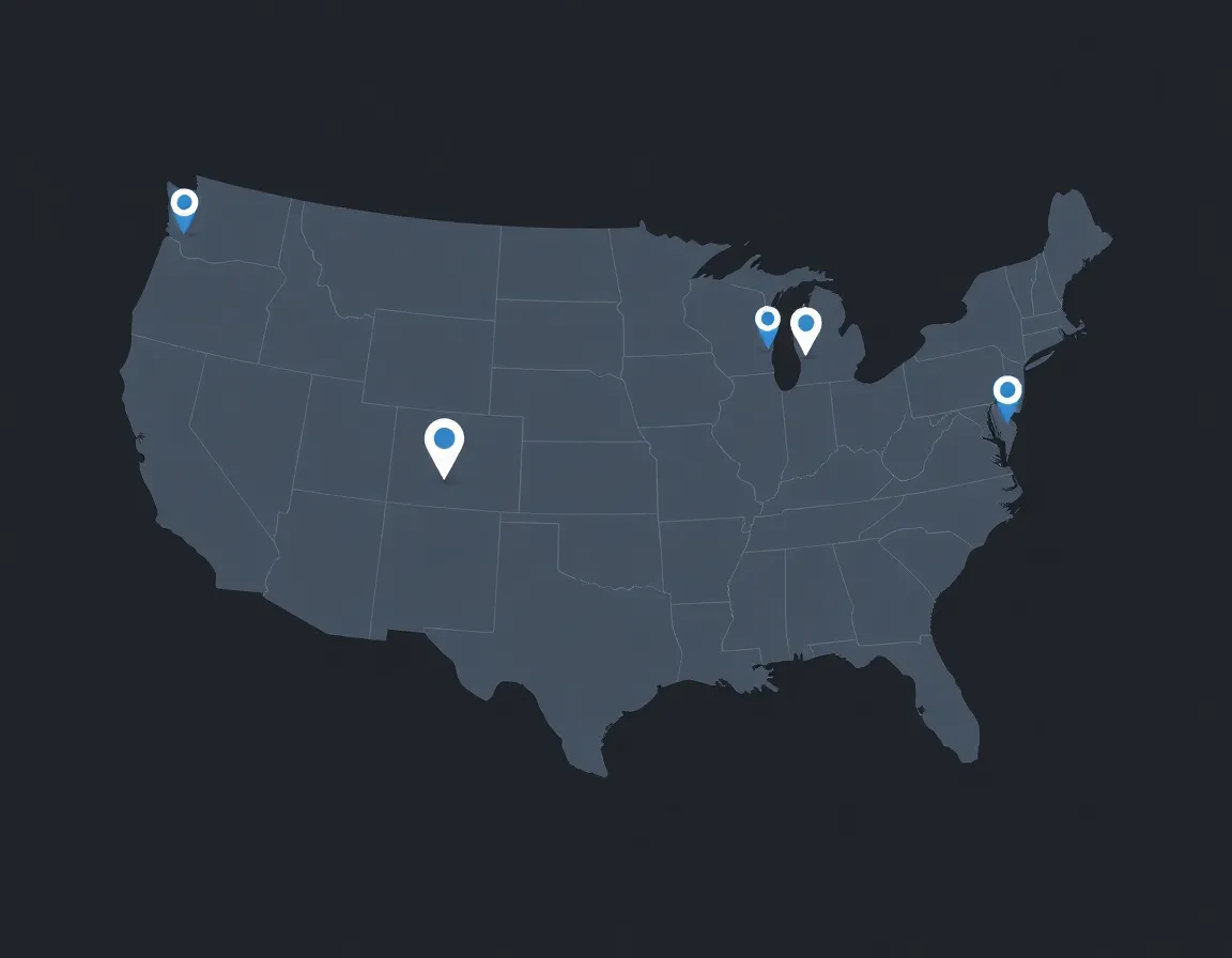 US map showing job availability by location