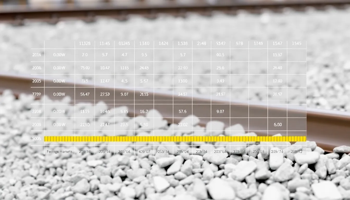 Railway ballast specifications and sizing