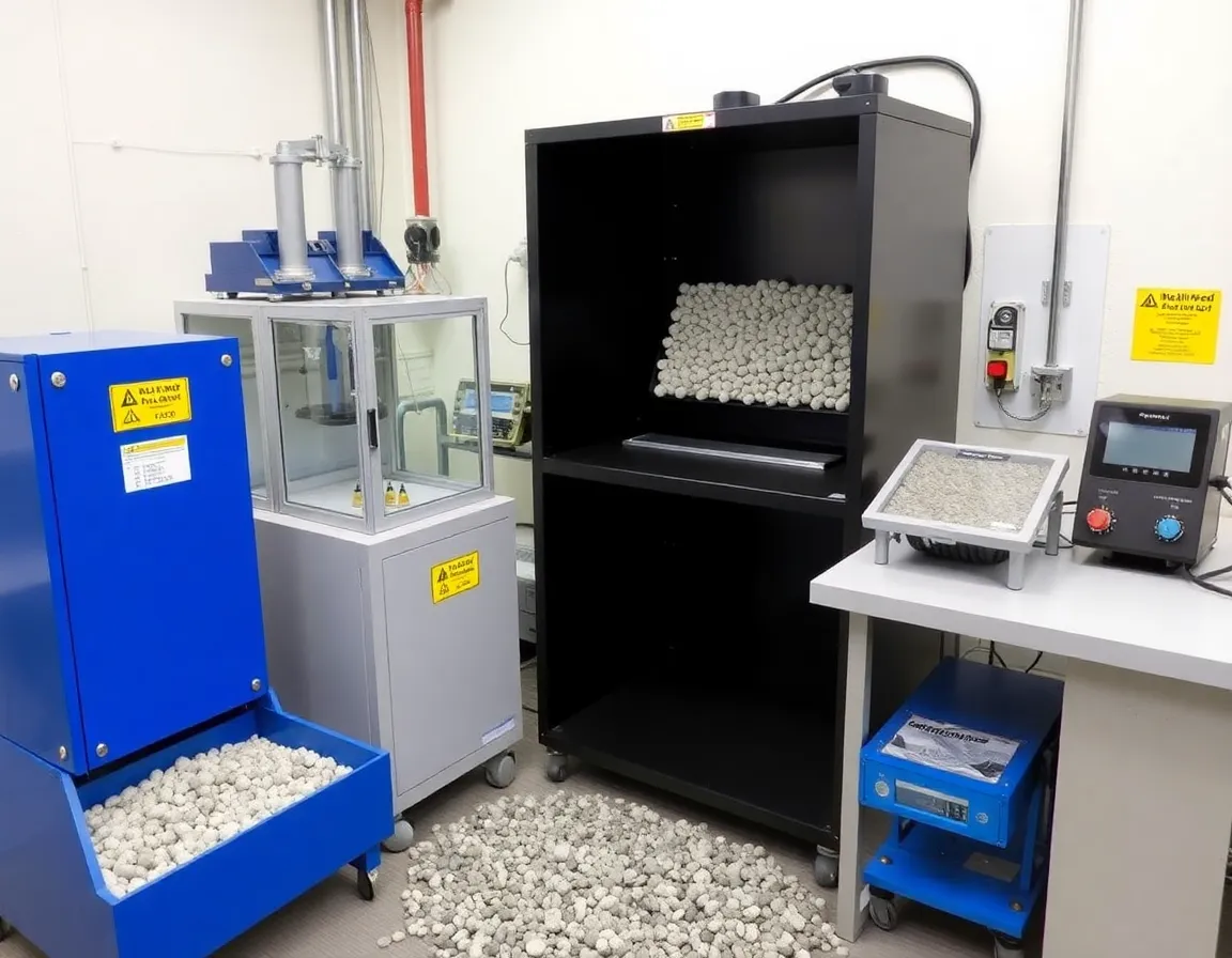 Quality testing laboratory for railway ballast