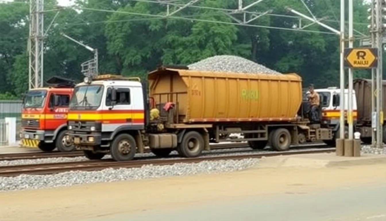 Railway ballast delivery and service coverage