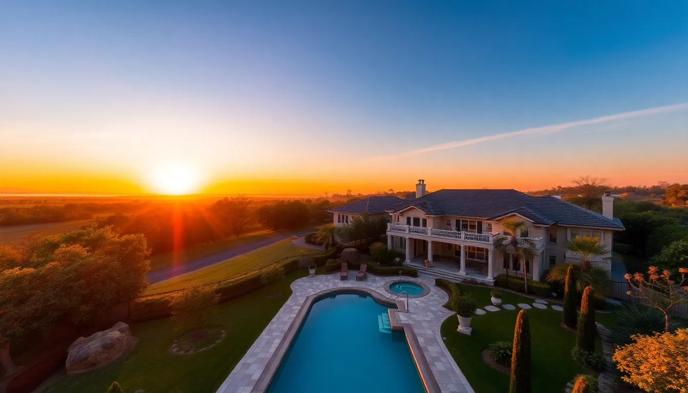 Luxury estate aerial view
