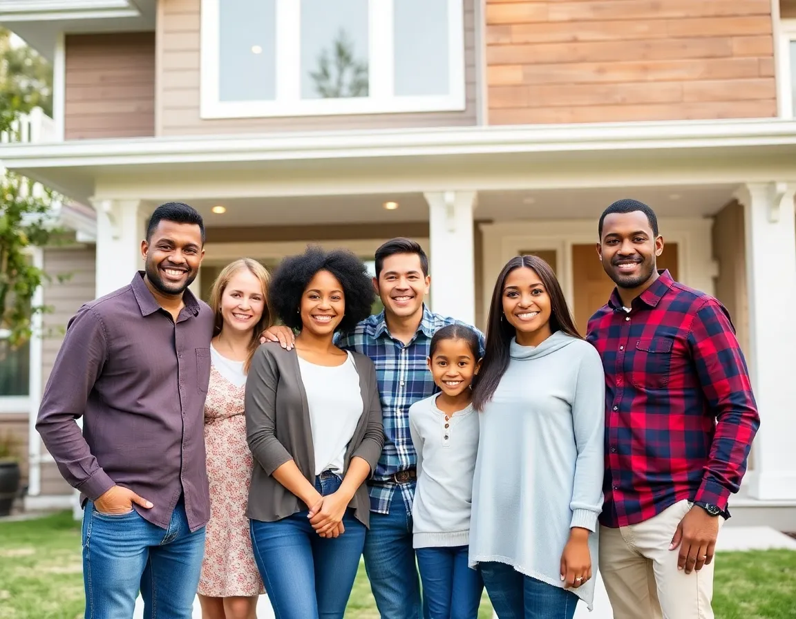 Satisfied customers with their renovated home