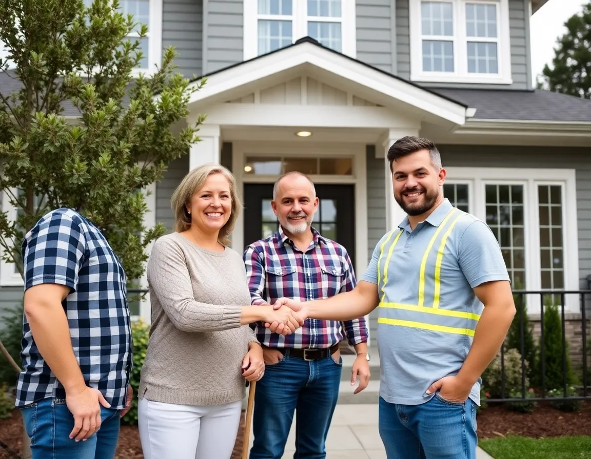 Satisfied customers with home renovation experts