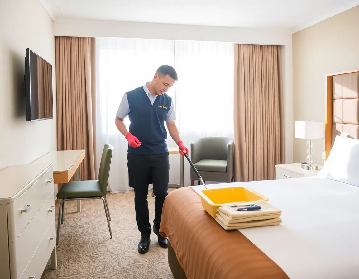 Housekeeping professional at work