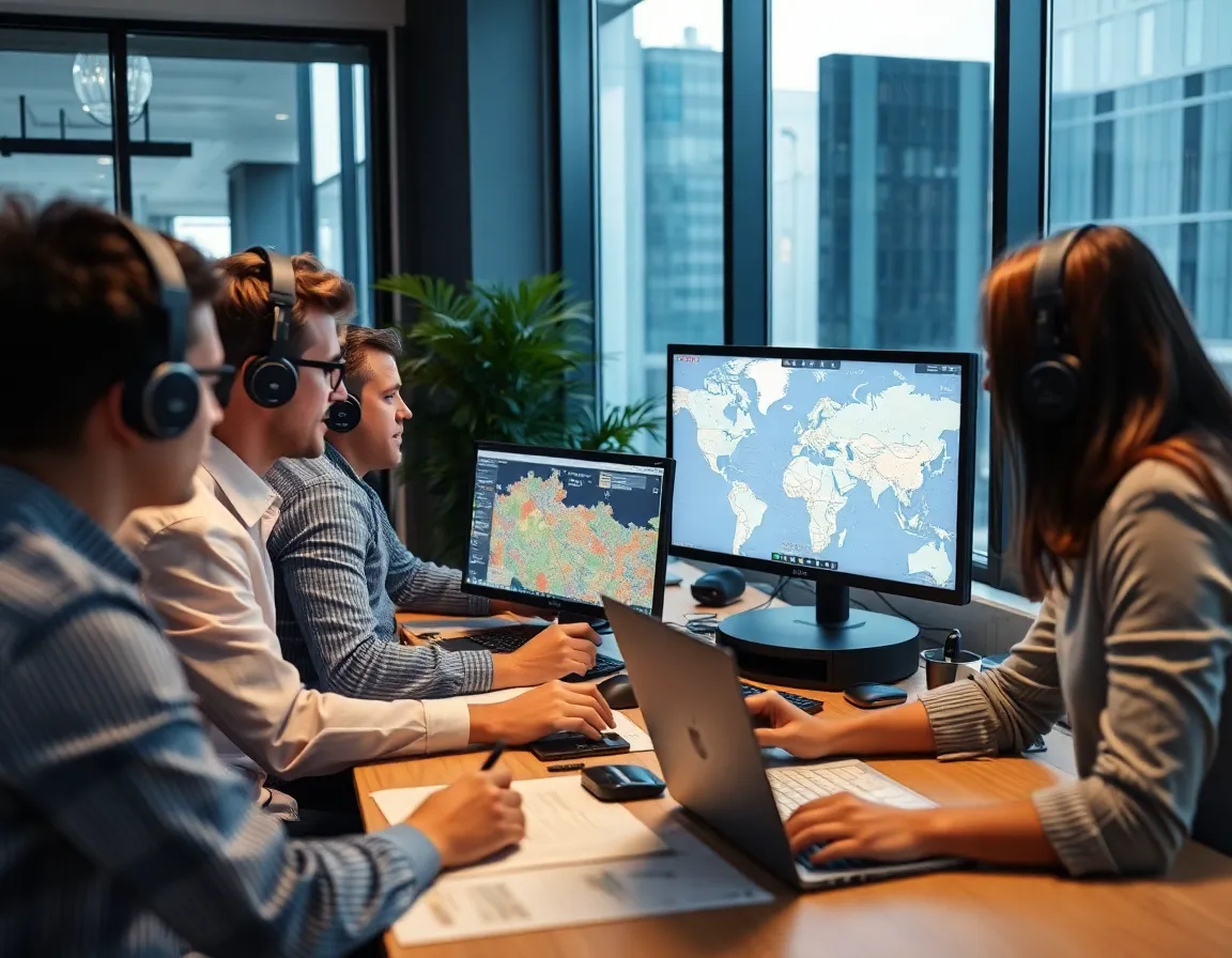 Team working on geospatial technology and mapping solutions