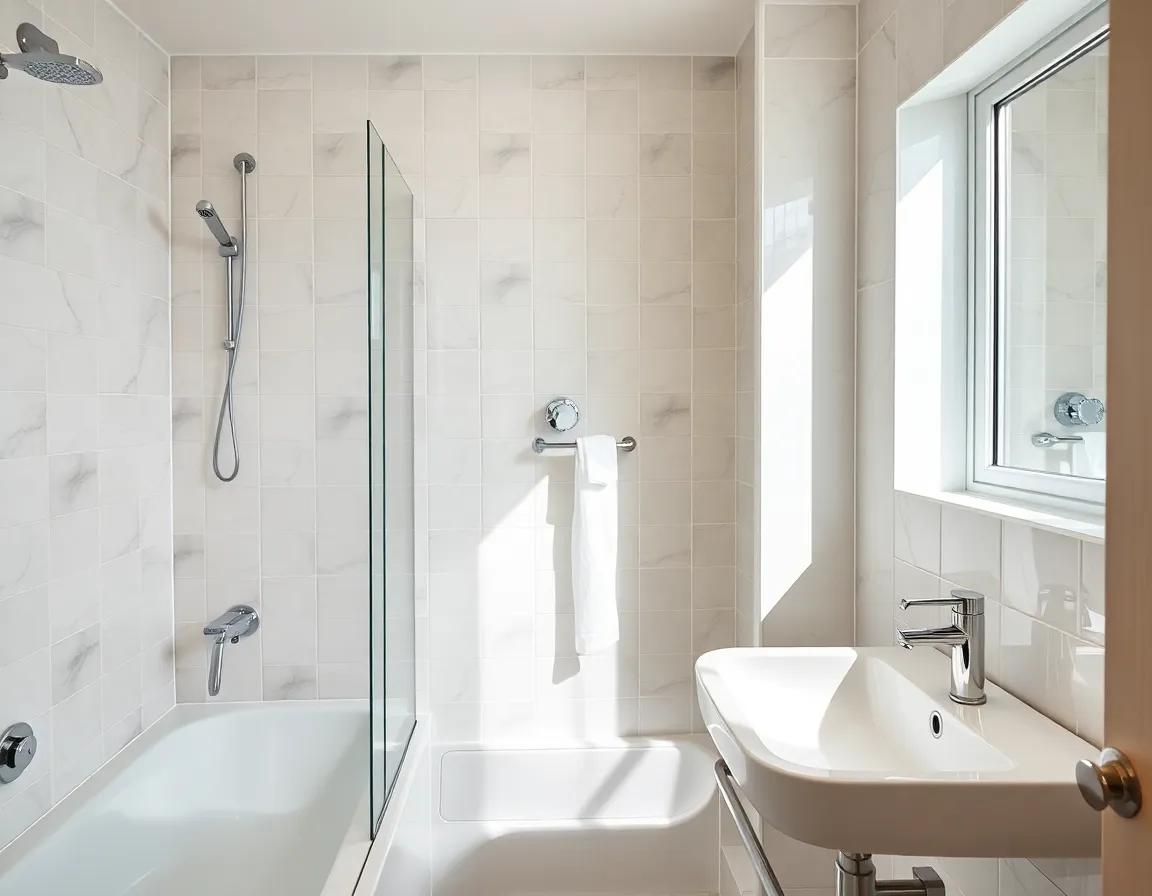 Spotless bathroom after professional cleaning