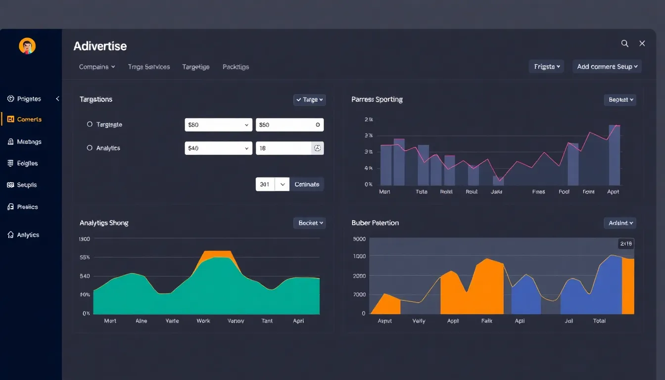Ad setup dashboard mockup