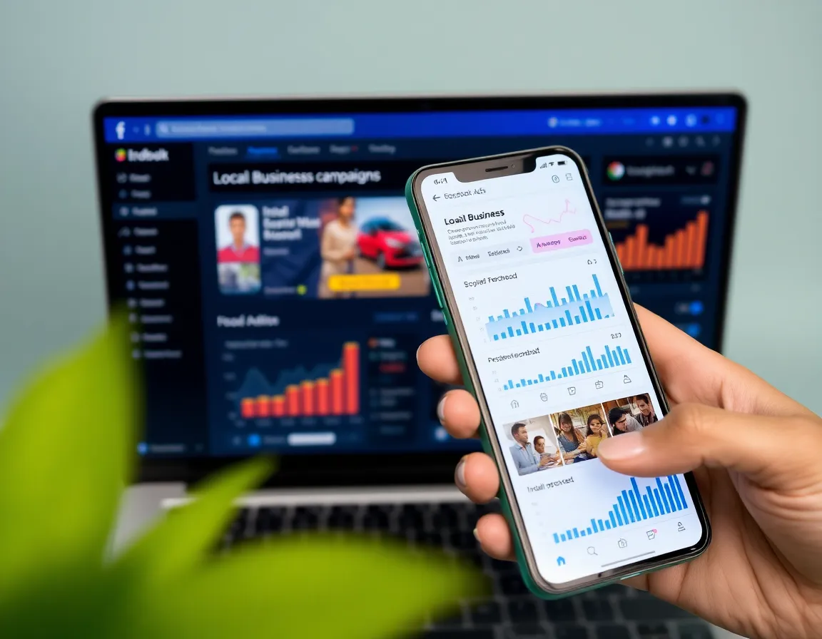 Facebook ads dashboard showing local business campaigns